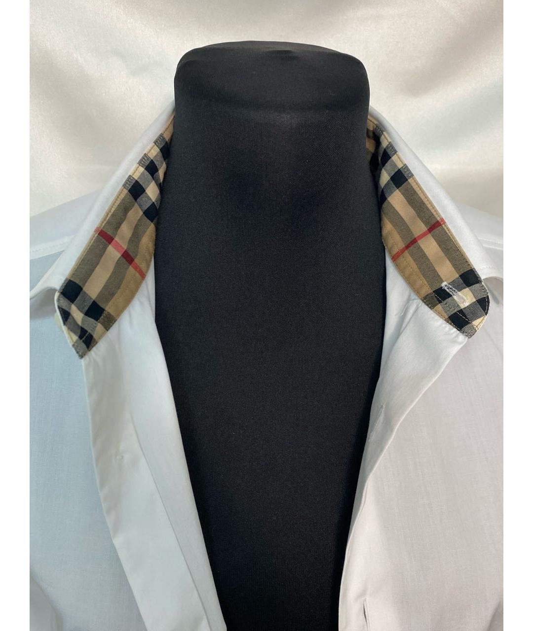 BURBERRY Белая хлопковая рубашка, фото 5