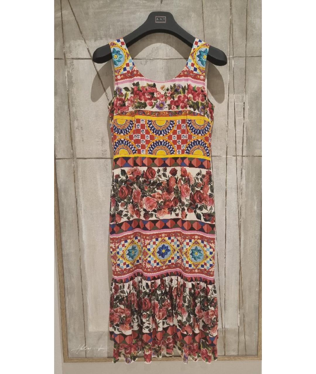 DOLCE&GABBANA Мульти шелковый сарафан, фото 9