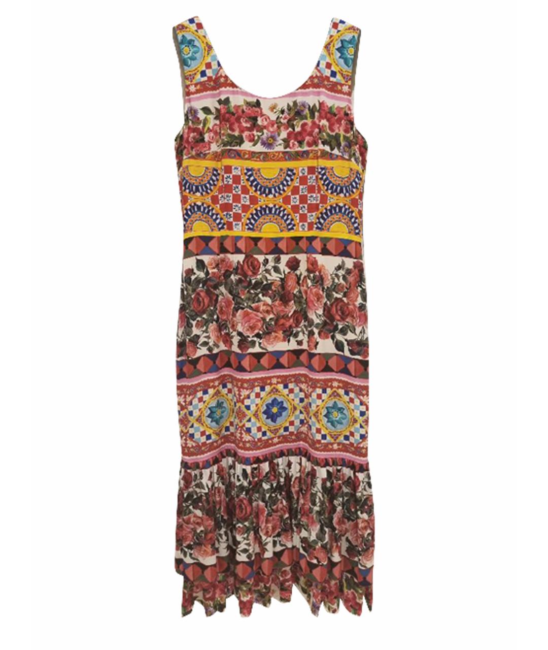 DOLCE&GABBANA Мульти шелковый сарафан, фото 1