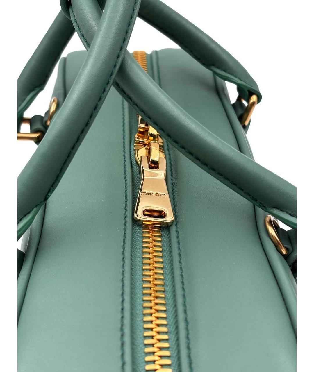 MIU MIU Зеленая кожаная сумка с короткими ручками, фото 3