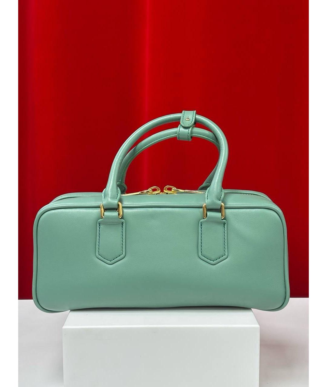 MIU MIU Зеленая кожаная сумка с короткими ручками, фото 5