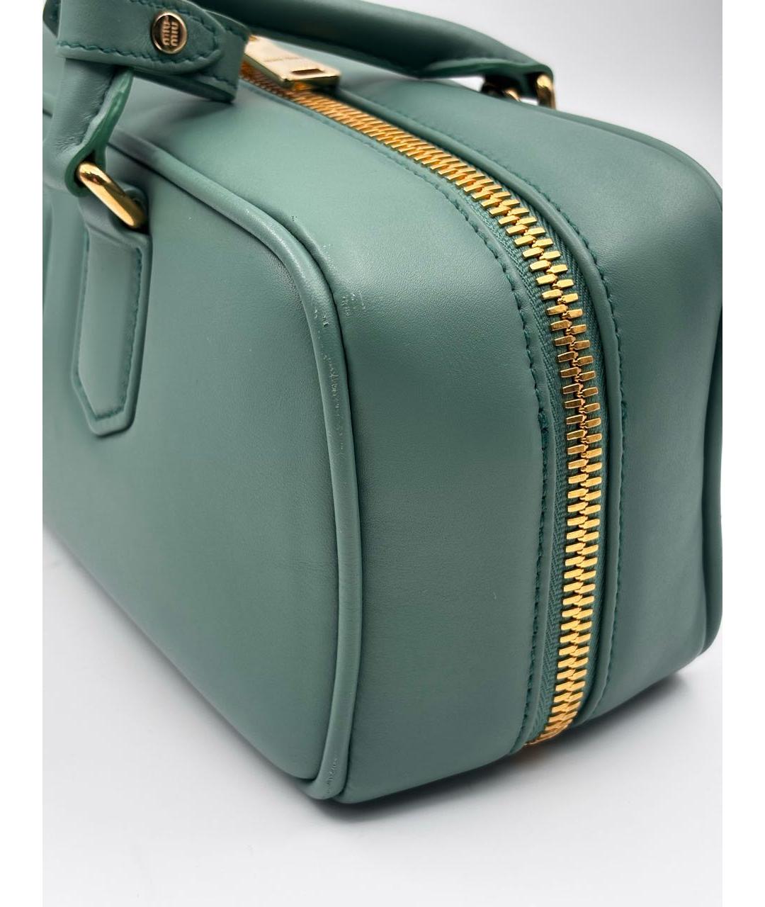 MIU MIU Зеленая кожаная сумка с короткими ручками, фото 8