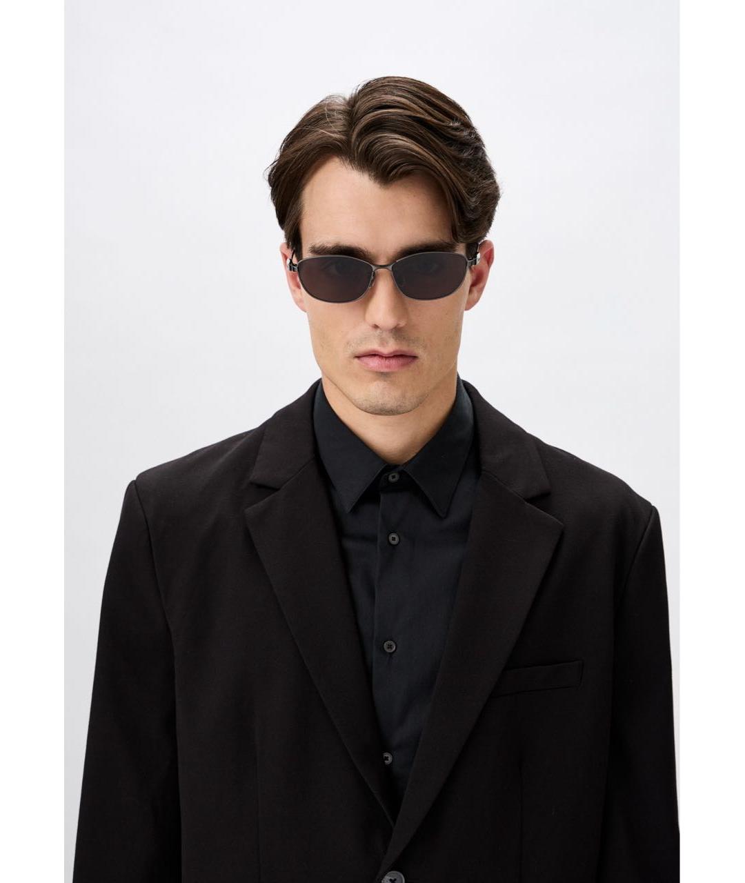 BALENCIAGA Серебряные металлические солнцезащитные очки, фото 5