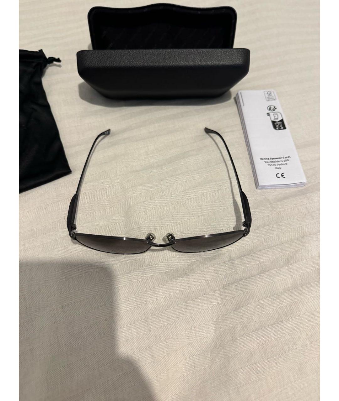 BALENCIAGA Серебряные металлические солнцезащитные очки, фото 3