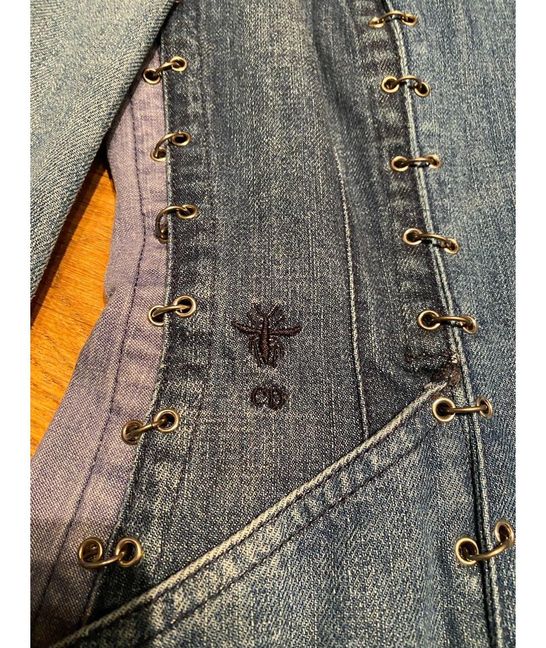 CHRISTIAN DIOR Синий деним жакет/пиджак, фото 8