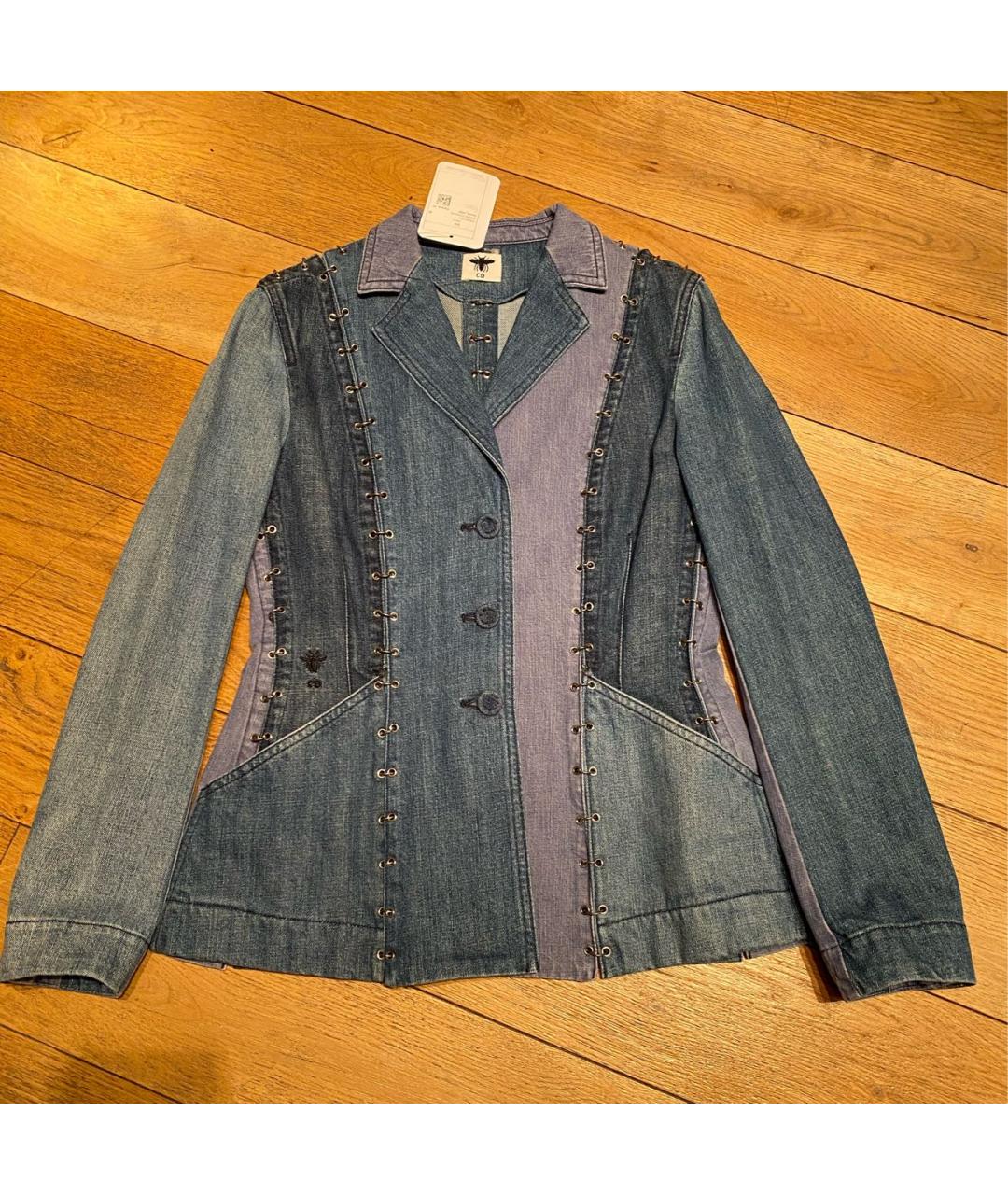 CHRISTIAN DIOR Синий деним жакет/пиджак, фото 9