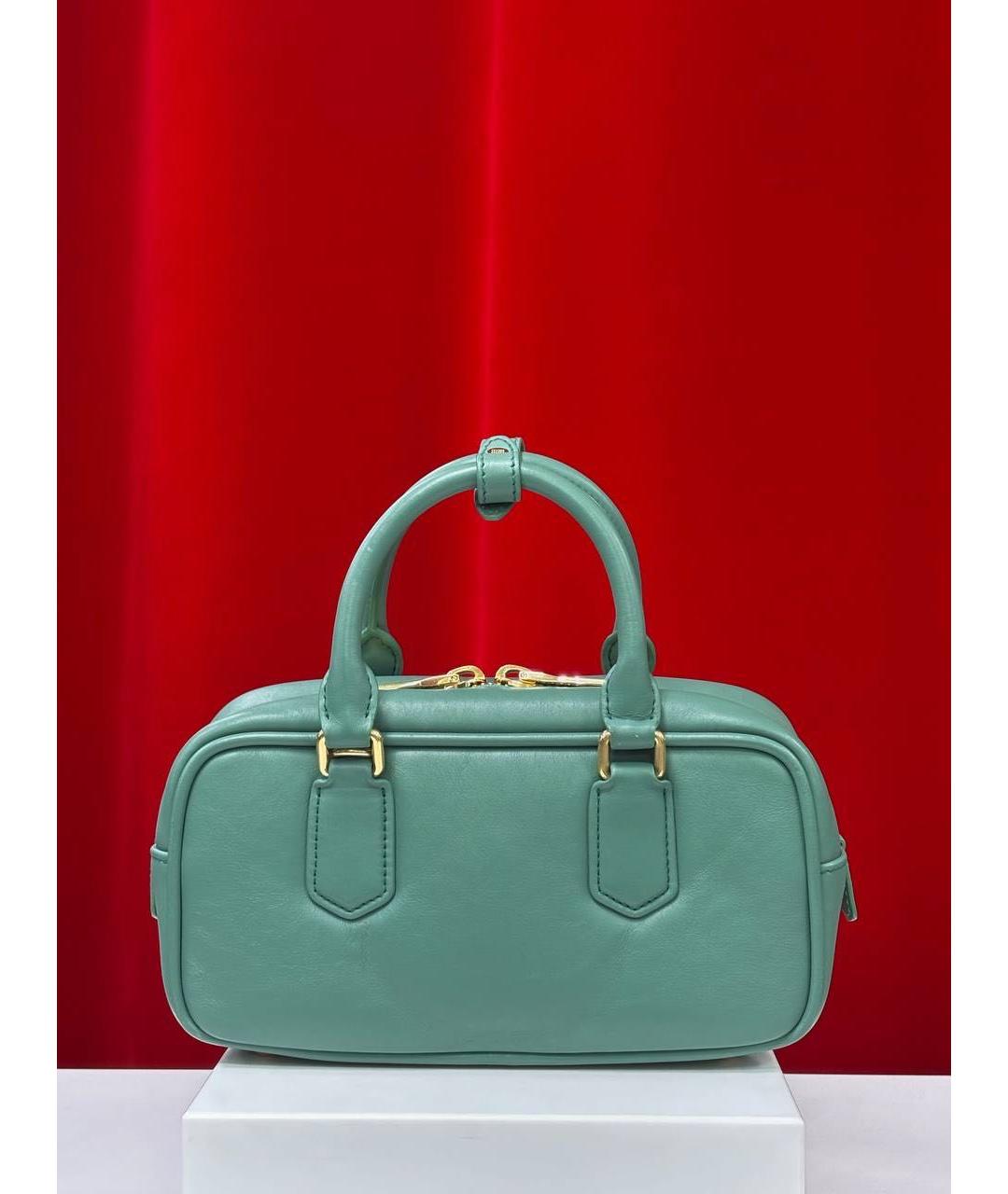 MIU MIU Зеленая кожаная сумка с короткими ручками, фото 5