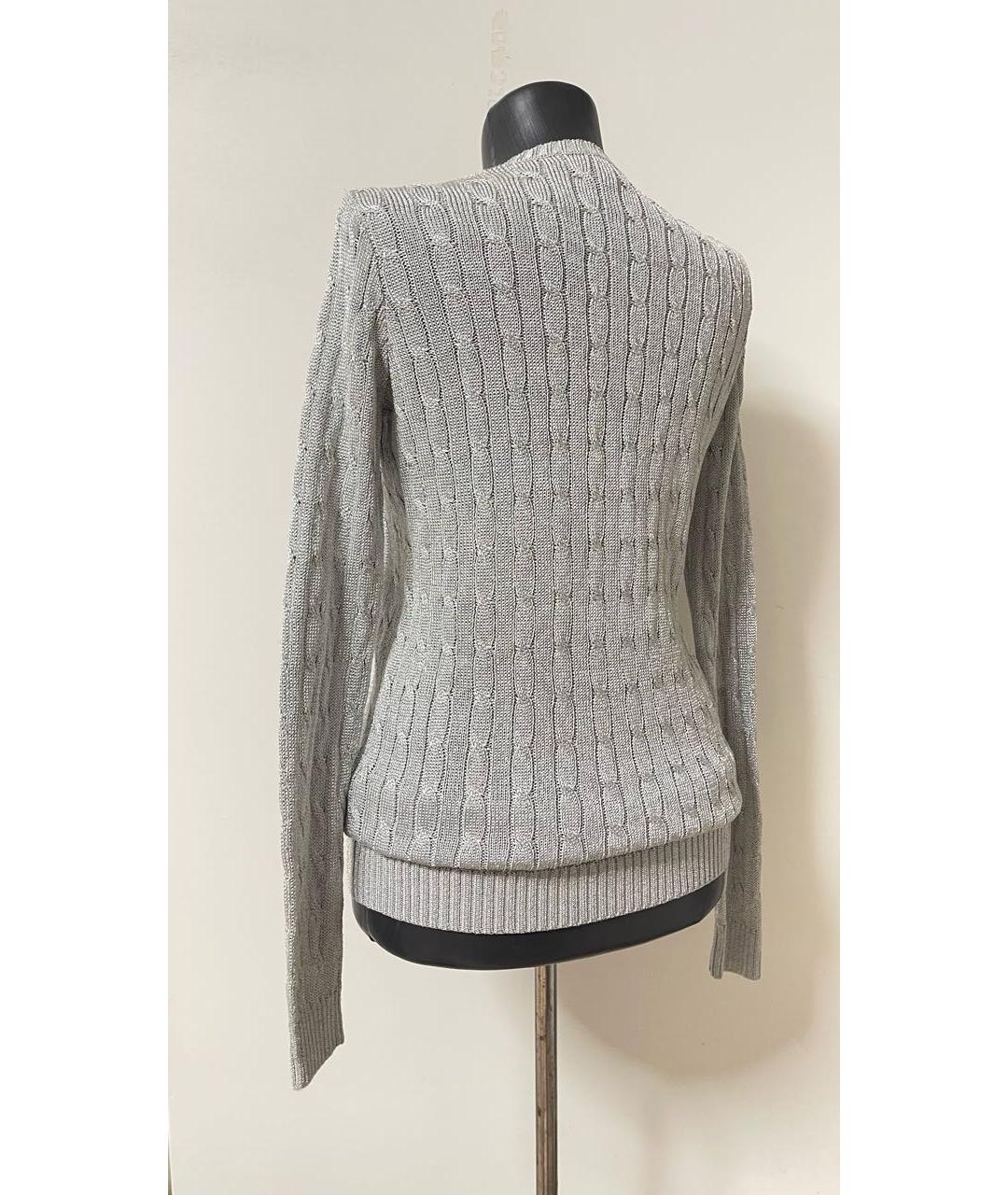 RALPH LAUREN Серебрянный хлопковый джемпер / свитер, фото 5