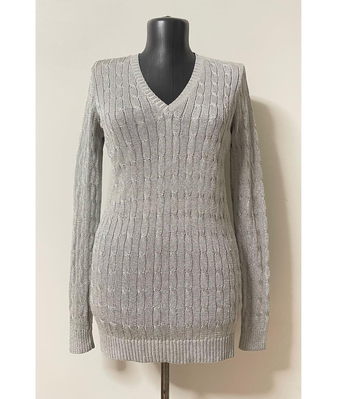 RALPH LAUREN Серебрянный хлопковый джемпер / свитер, фото 8