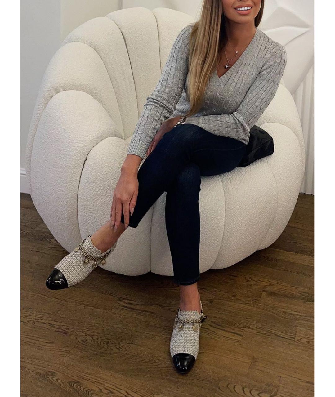 RALPH LAUREN Серебрянный хлопковый джемпер / свитер, фото 3