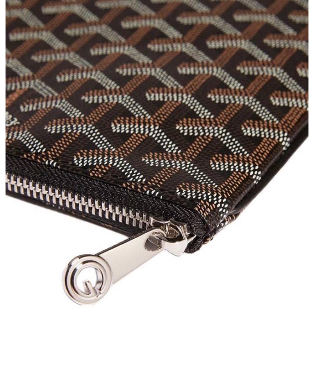 GOYARD Коричневая кожаная папка для документов, фото 4