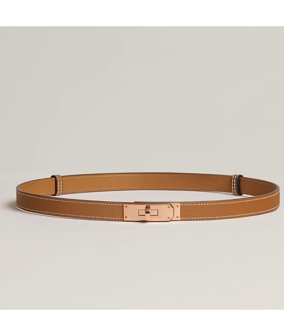 HERMES Коричневый кожаный ремень, фото 3