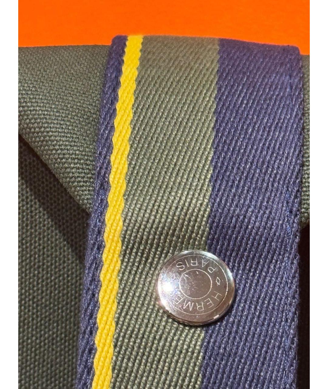 HERMES Зеленая тканевая косметичка, фото 5