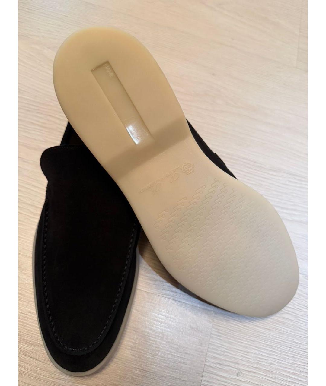 LORO PIANA Черные замшевые лоферы, фото 2