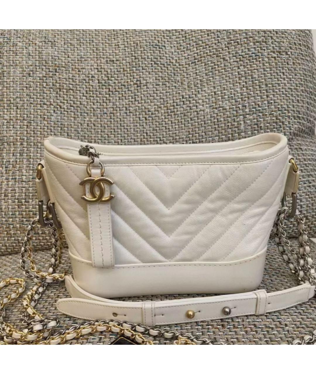 CHANEL Бежевая кожаная сумка через плечо, фото 6