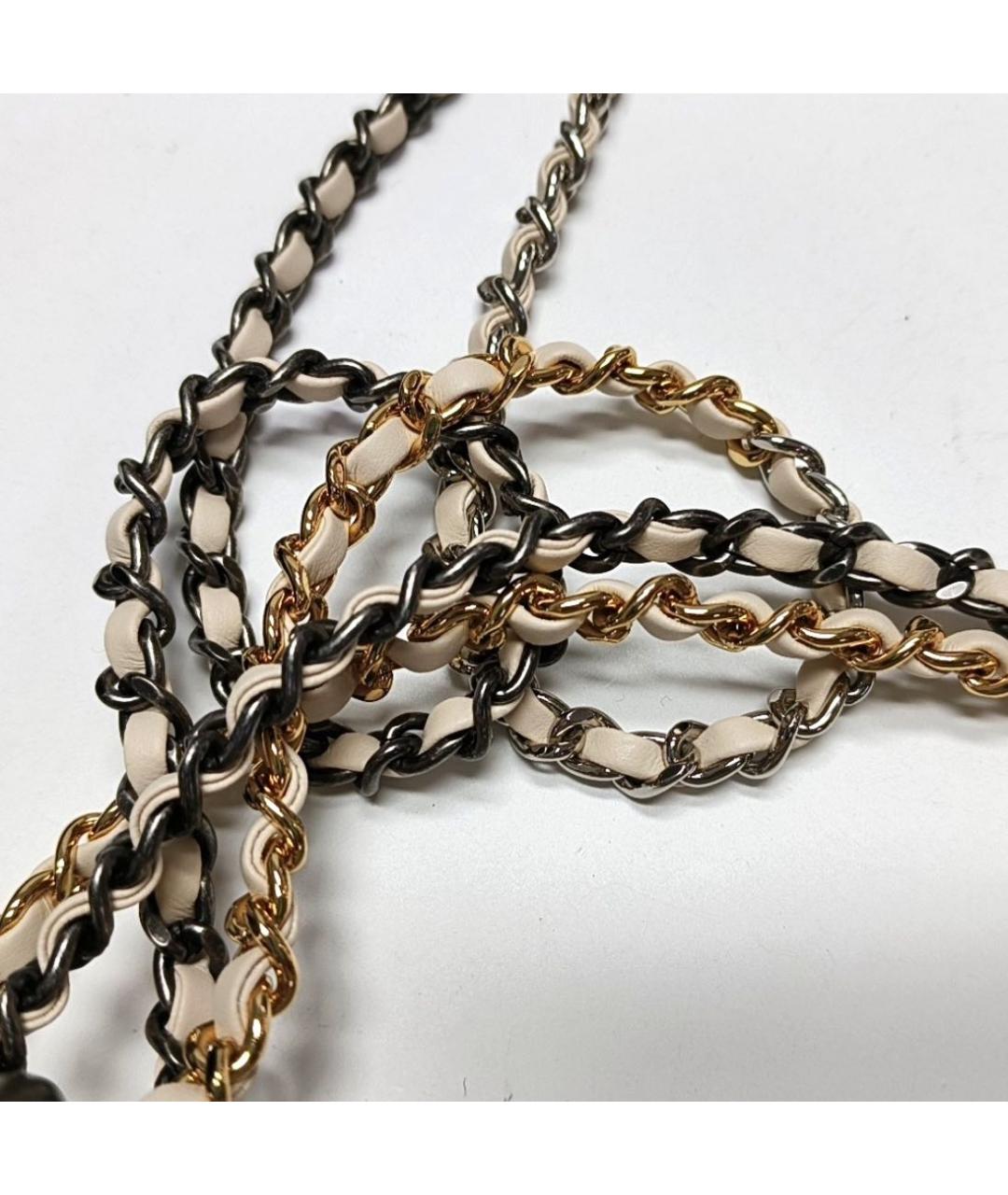 CHANEL Бежевая кожаная сумка через плечо, фото 2