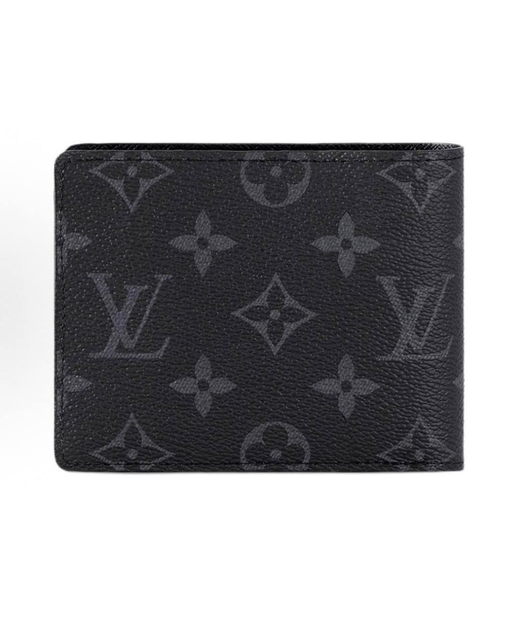 LOUIS VUITTON Черный кожаный кошелек, фото 3