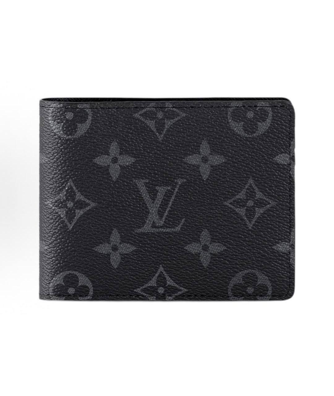 LOUIS VUITTON Черный кожаный кошелек, фото 5