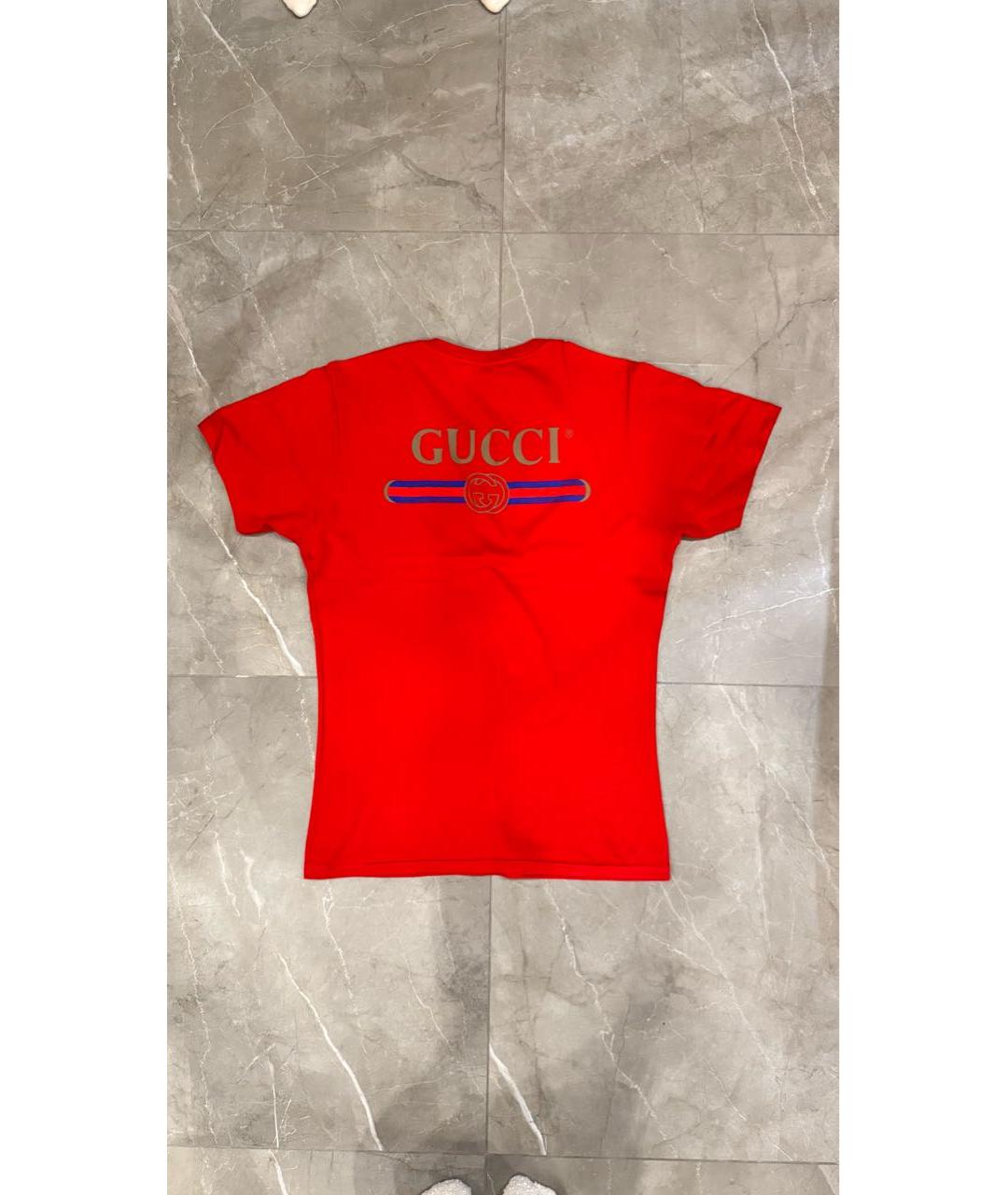 GUCCI Красная хлопковая майка, фото 2