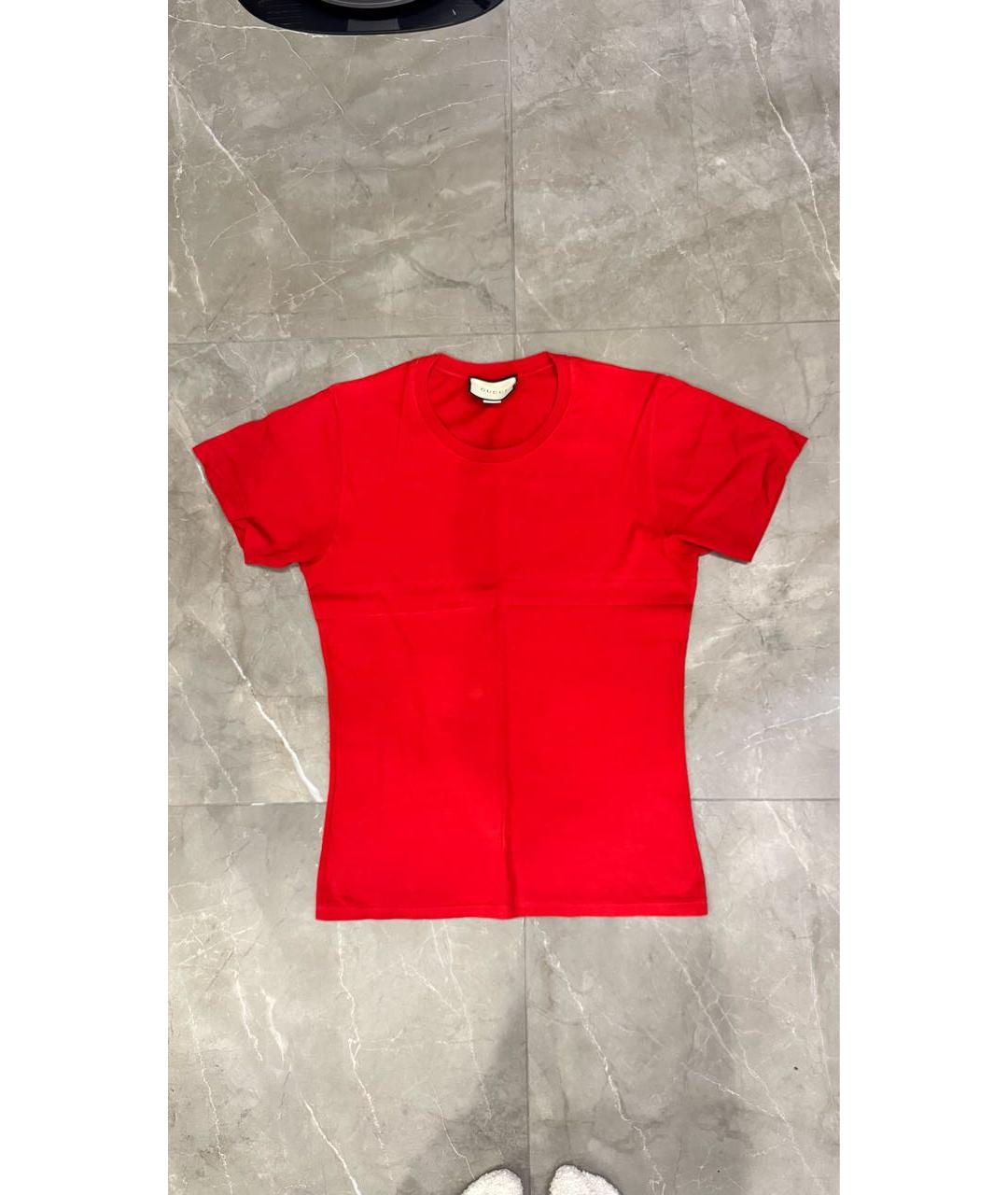 GUCCI Красная хлопковая майка, фото 5