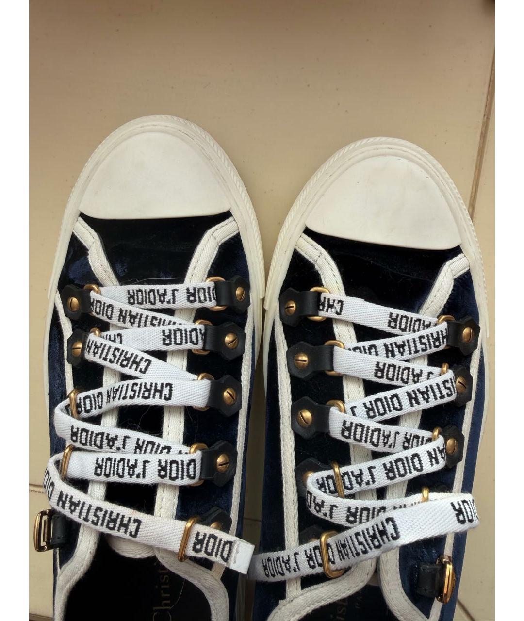 CHRISTIAN DIOR Темно-синие бархатные кеды, фото 3