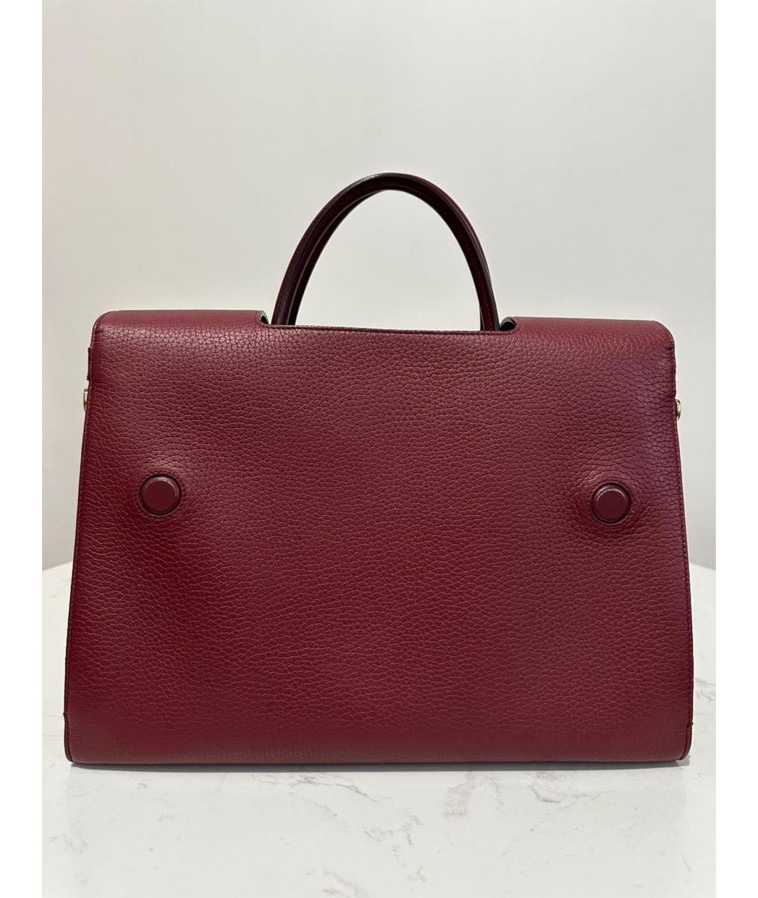 CHRISTIAN DIOR Бордовая кожаная сумка тоут, фото 3