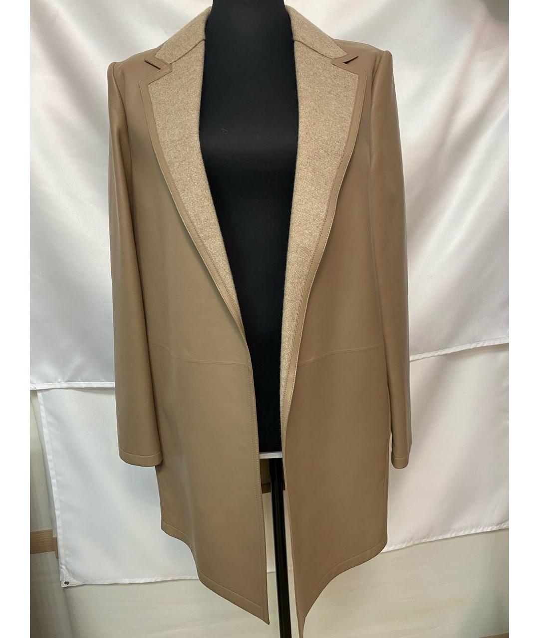 POLO RALPH LAUREN Бежевый кожаный тренч/плащ, фото 9