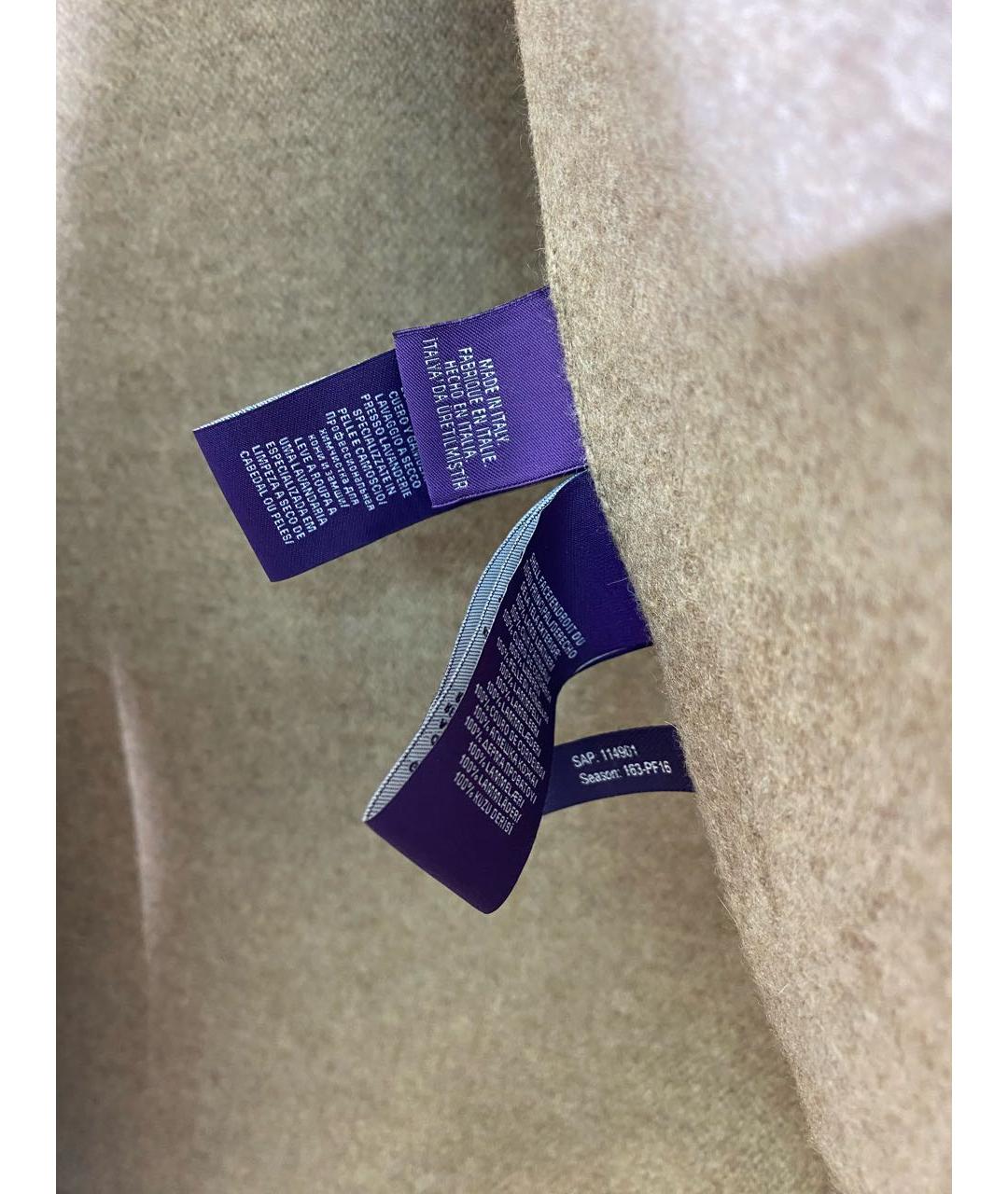 POLO RALPH LAUREN Бежевый кожаный тренч/плащ, фото 7