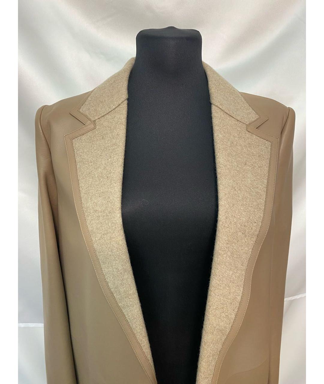 POLO RALPH LAUREN Бежевый кожаный тренч/плащ, фото 4