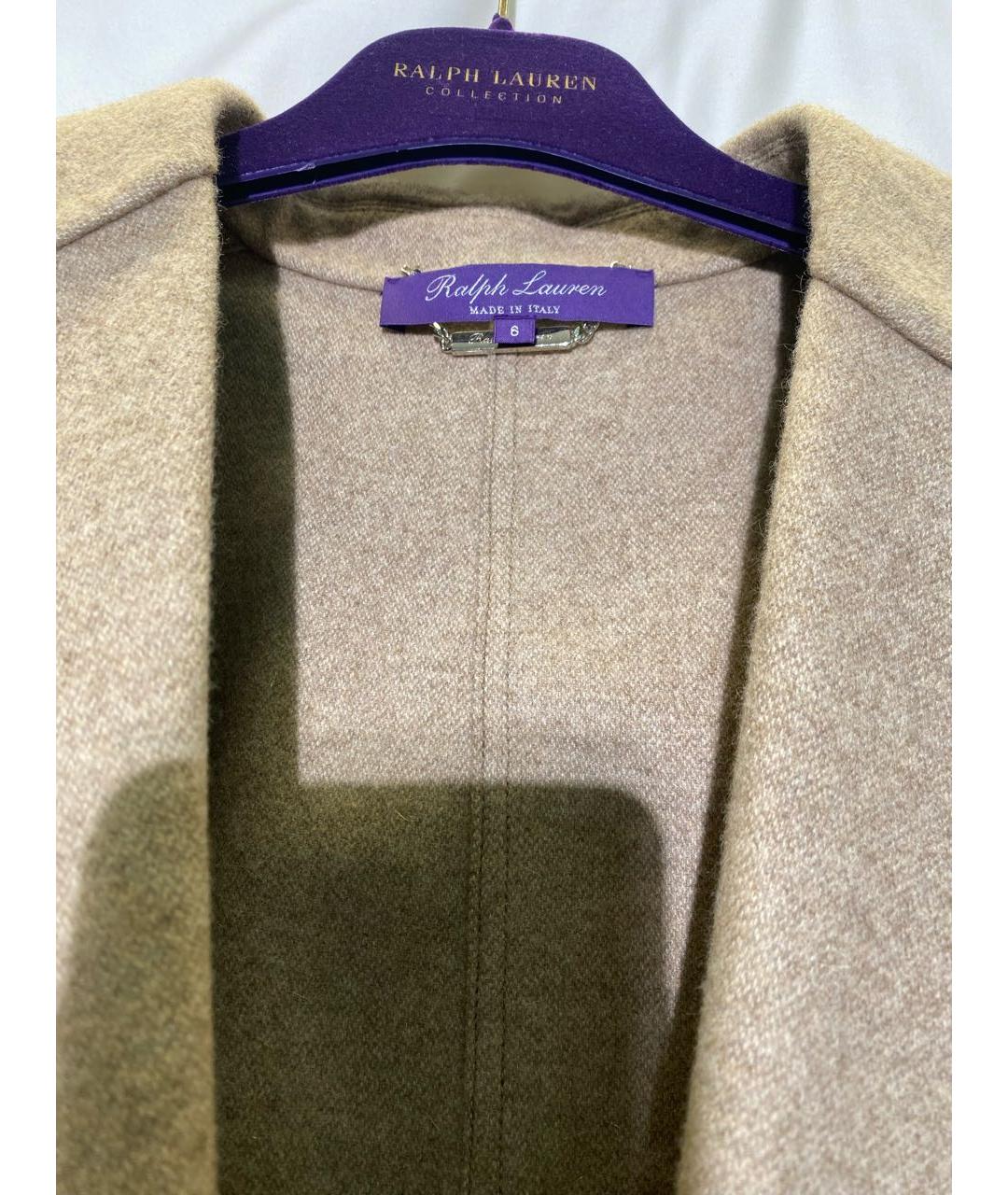 POLO RALPH LAUREN Бежевый кожаный тренч/плащ, фото 3