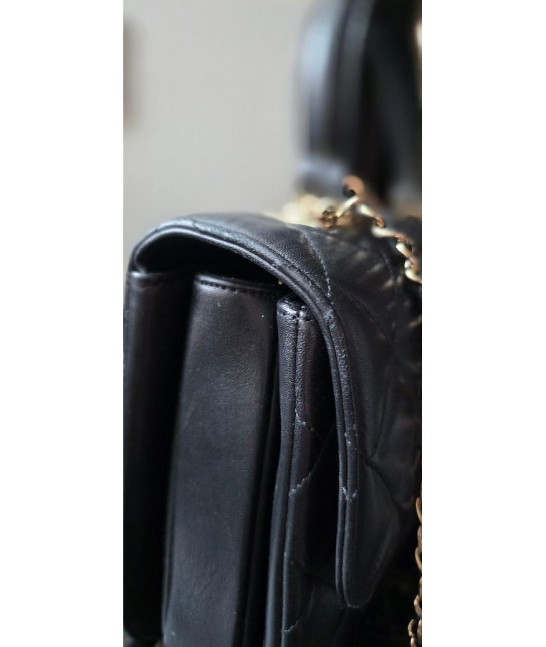 CHANEL Черная кожаная сумка с короткими ручками, фото 9