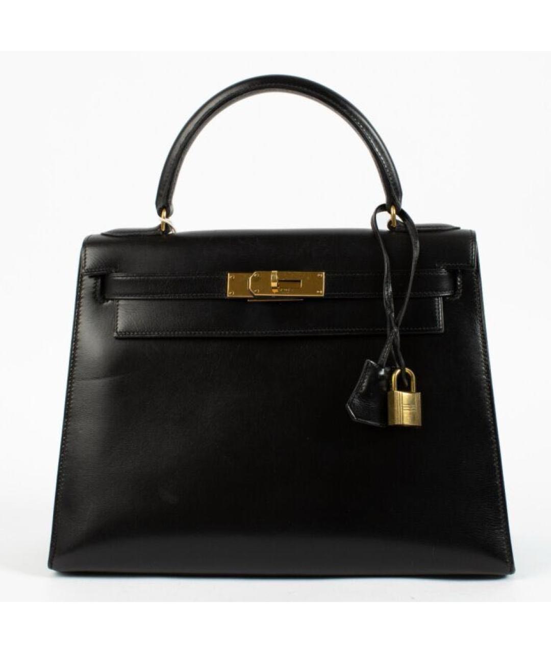 HERMES Черная кожаная сумка с короткими ручками, фото 9