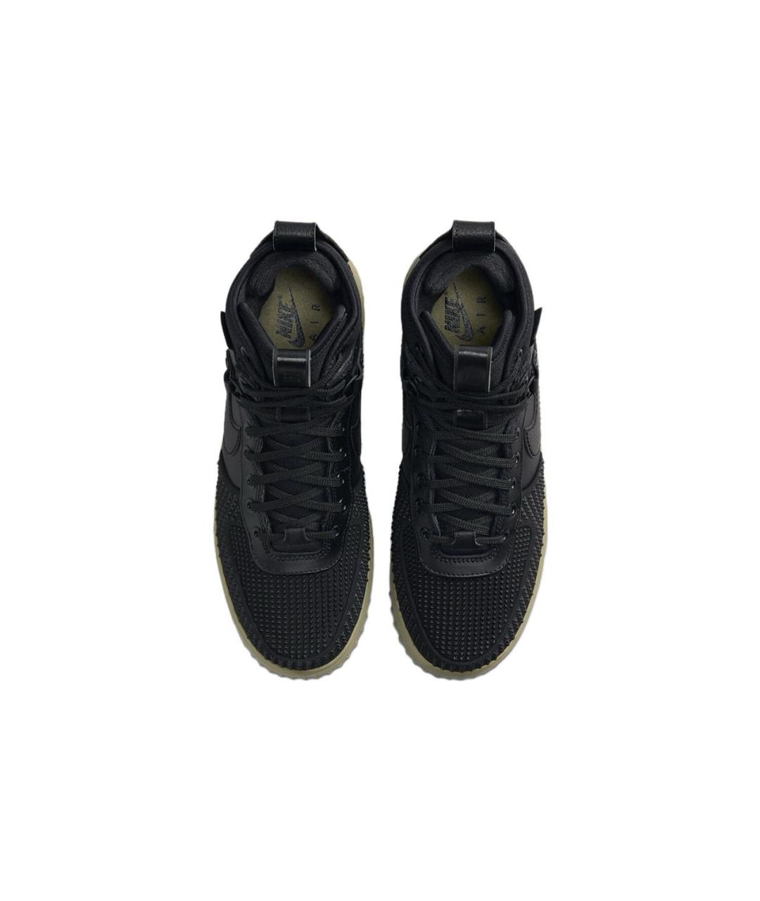 NIKE Черные кожаные высокие кроссовки / кеды, фото 3