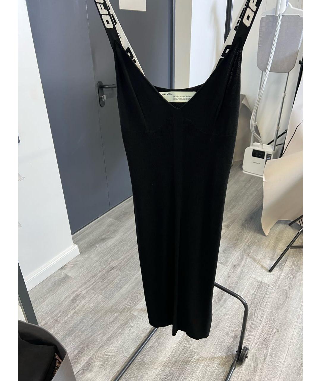 OFF-WHITE Черный вискозный сарафан, фото 8