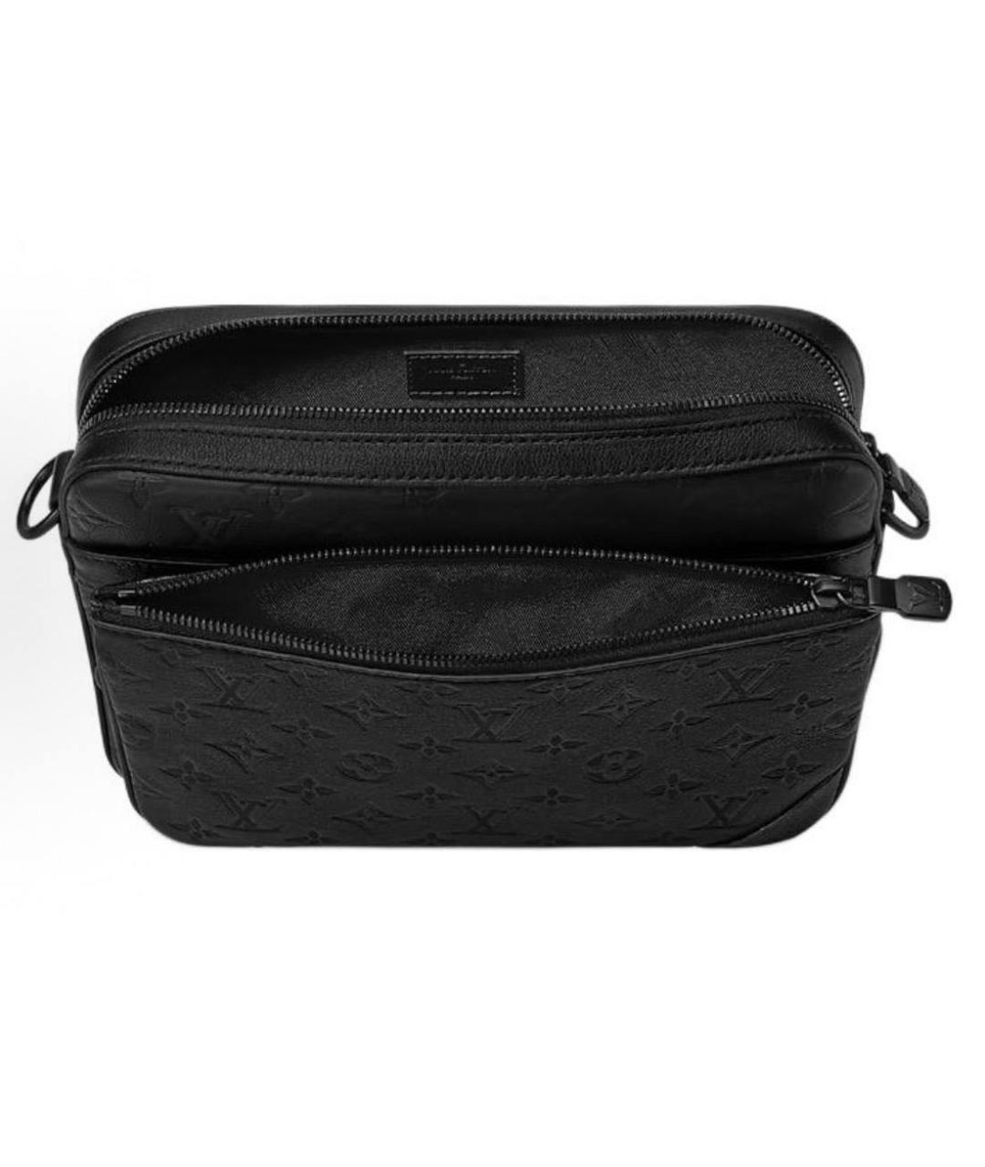 LOUIS VUITTON Черная кожаная сумка на плечо, фото 4