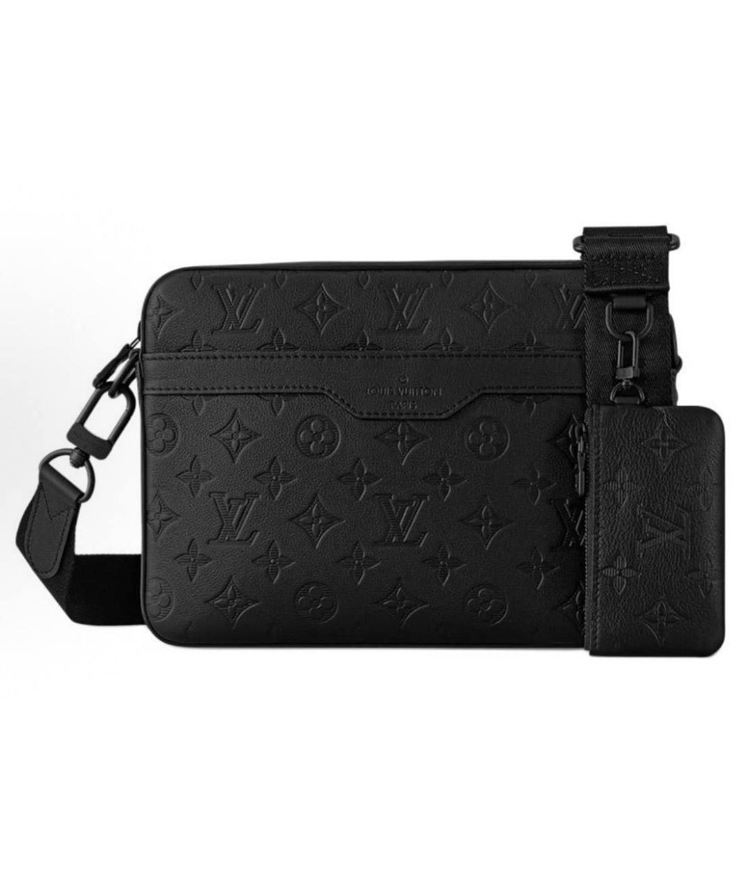 LOUIS VUITTON Черная кожаная сумка на плечо, фото 5