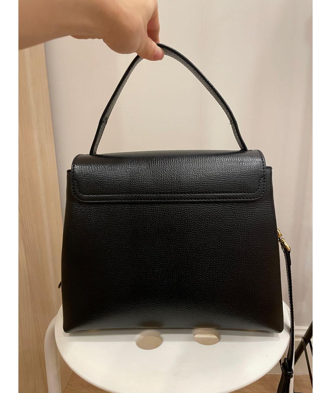 BURBERRY Черная кожаная сумка с короткими ручками, фото 3