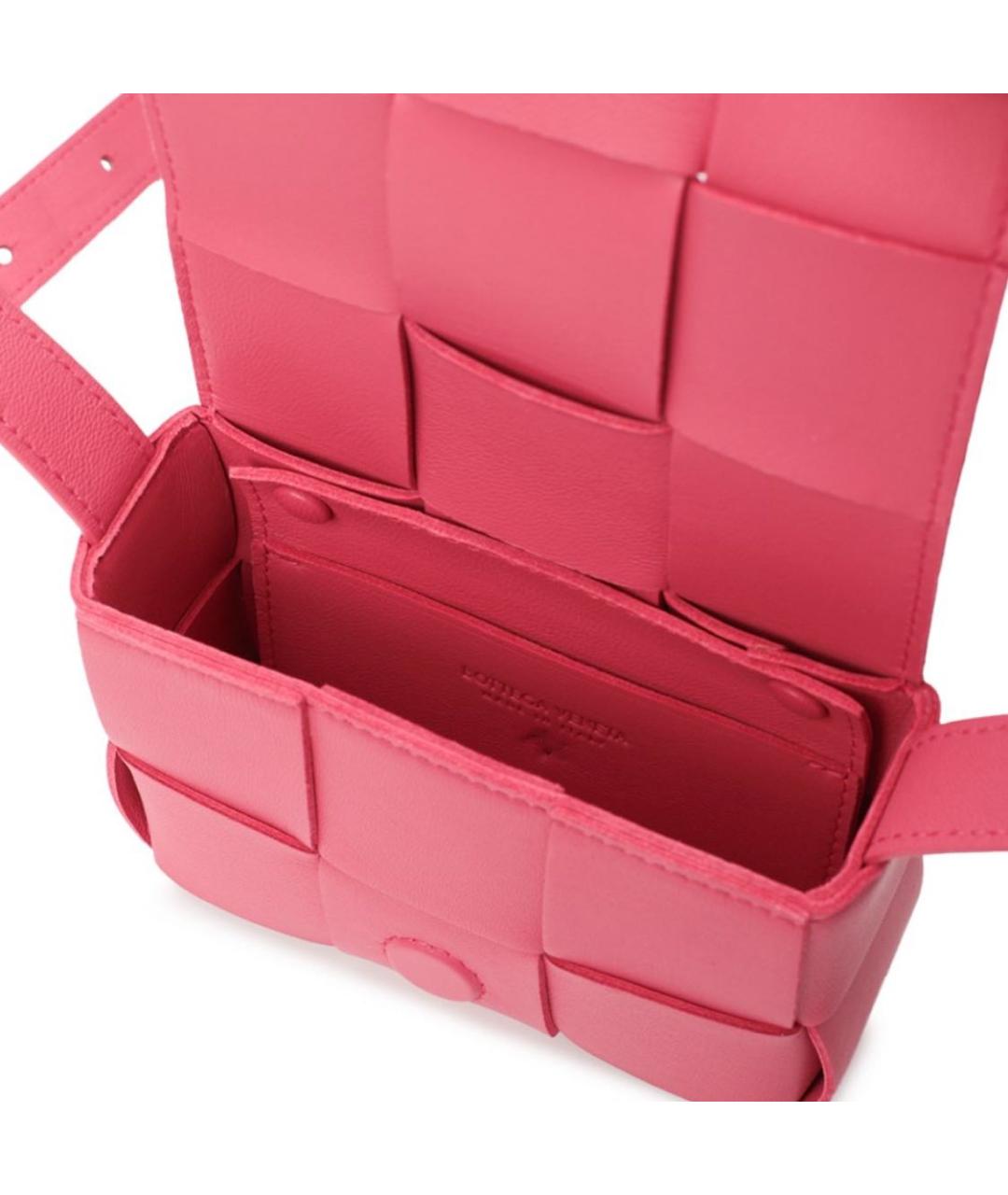 BOTTEGA VENETA Коралловая кожаная сумка через плечо, фото 4