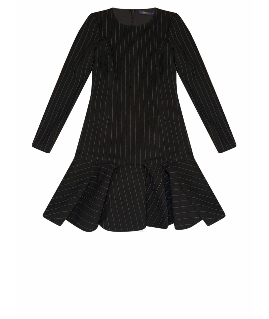 POLO RALPH LAUREN Черное шерстяное повседневное платье, фото 1