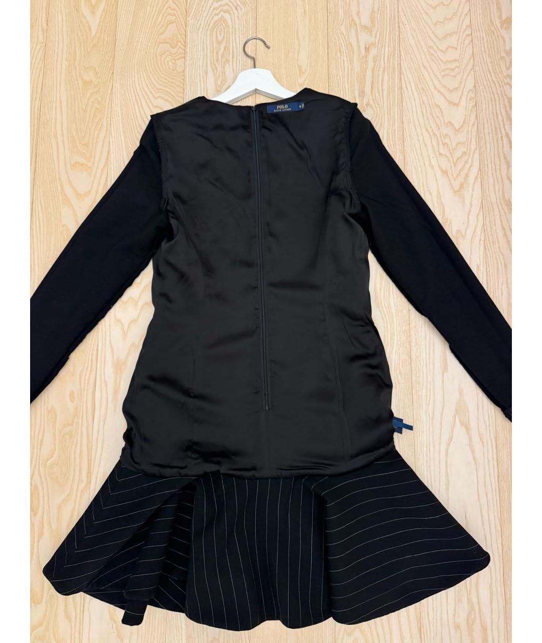 POLO RALPH LAUREN Черное шерстяное повседневное платье, фото 3