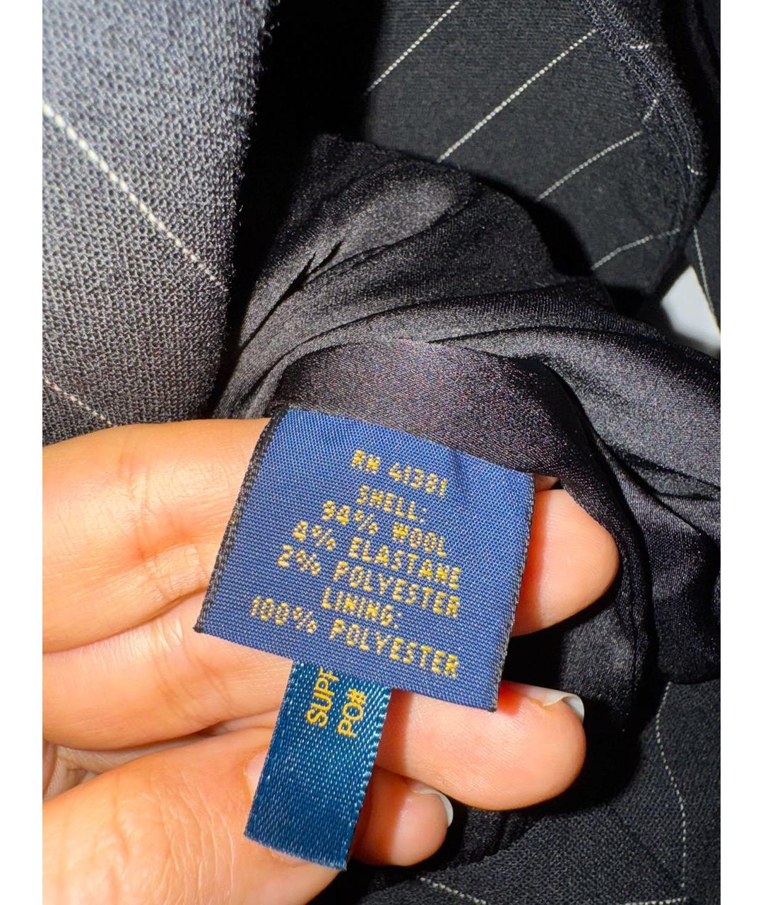 POLO RALPH LAUREN Черное шерстяное повседневное платье, фото 4