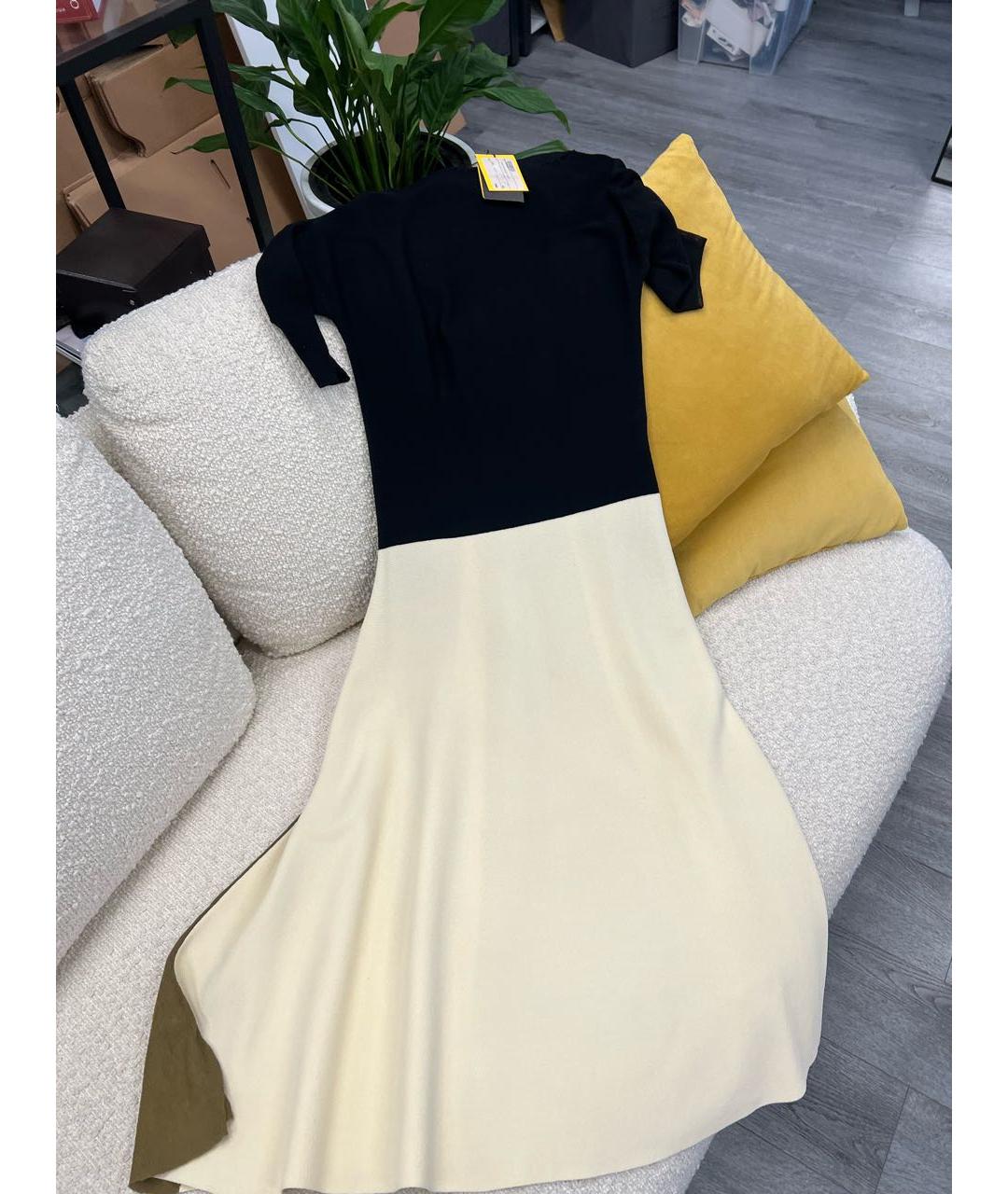 FENDI Черное вискозное повседневное платье, фото 2