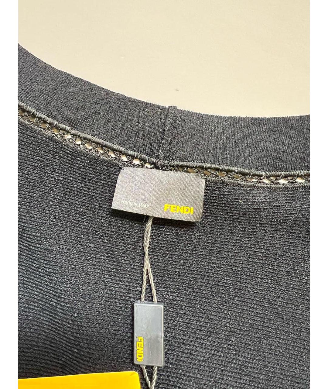 FENDI Черное вискозное повседневное платье, фото 3