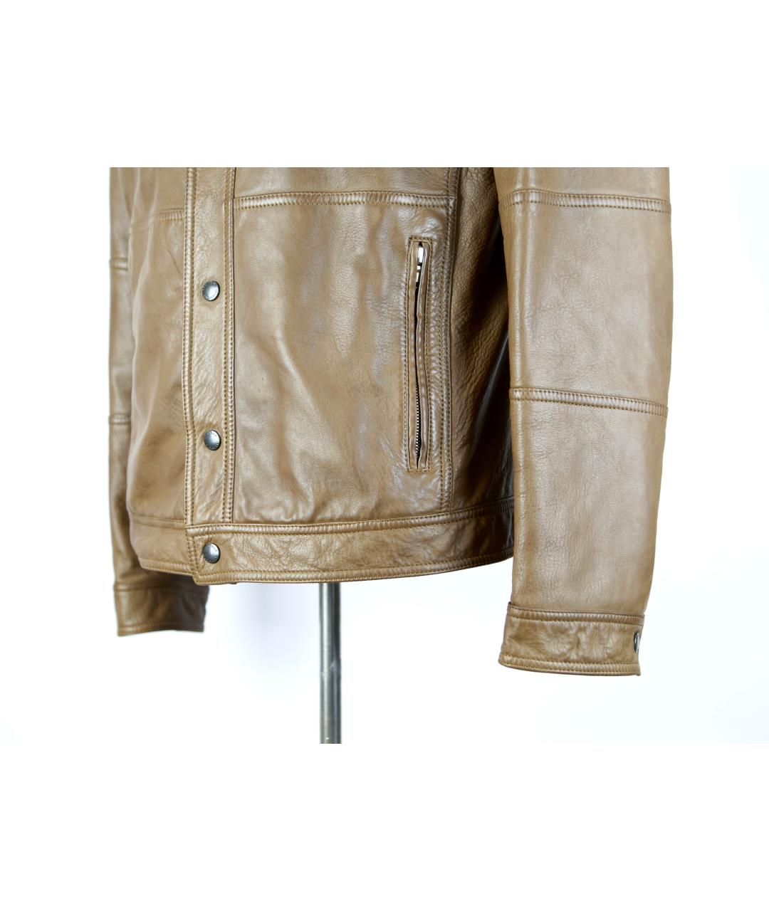 BRUNELLO CUCINELLI Коричневая кожаная куртка, фото 4