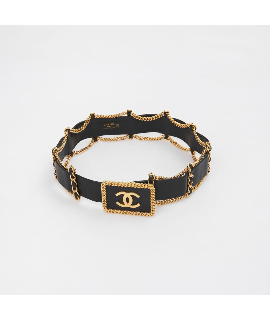 CHANEL Черный кожаный ремень, фото 2