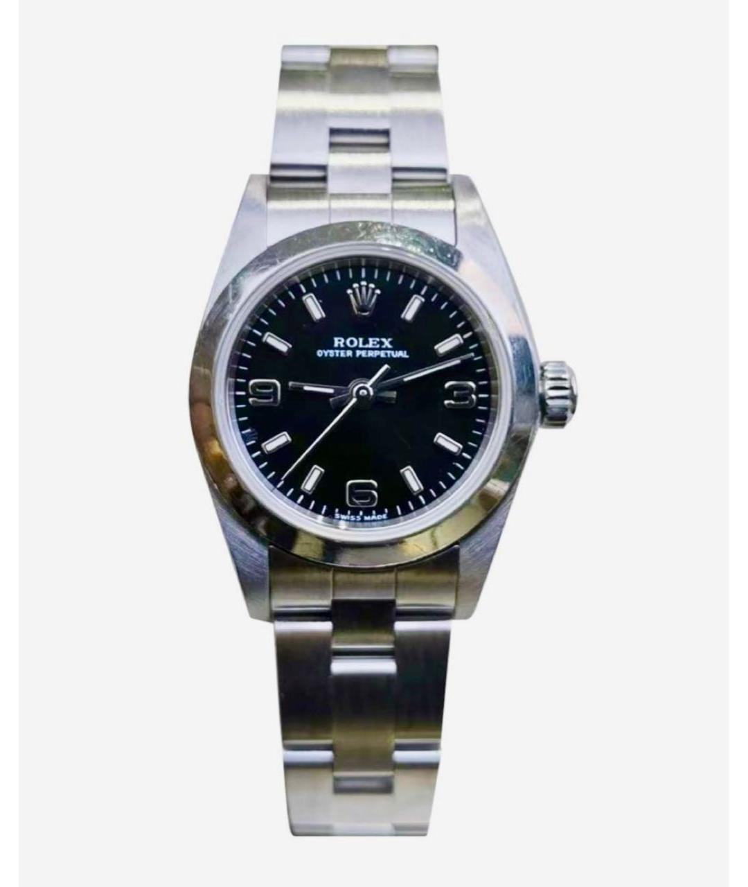 ROLEX Черные металлические часы, фото 9