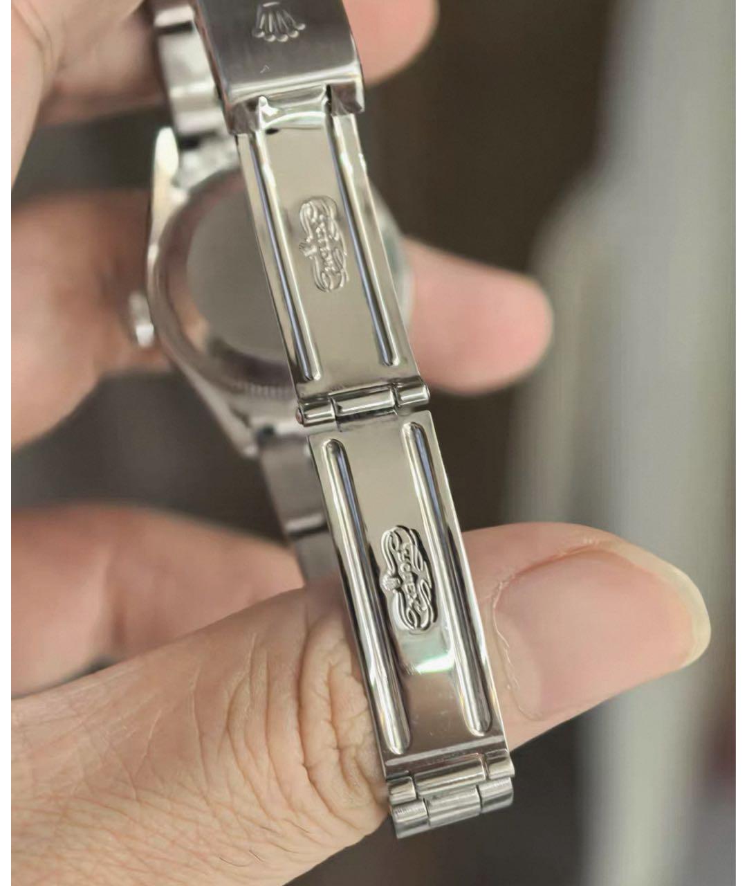 ROLEX Черные металлические часы, фото 3