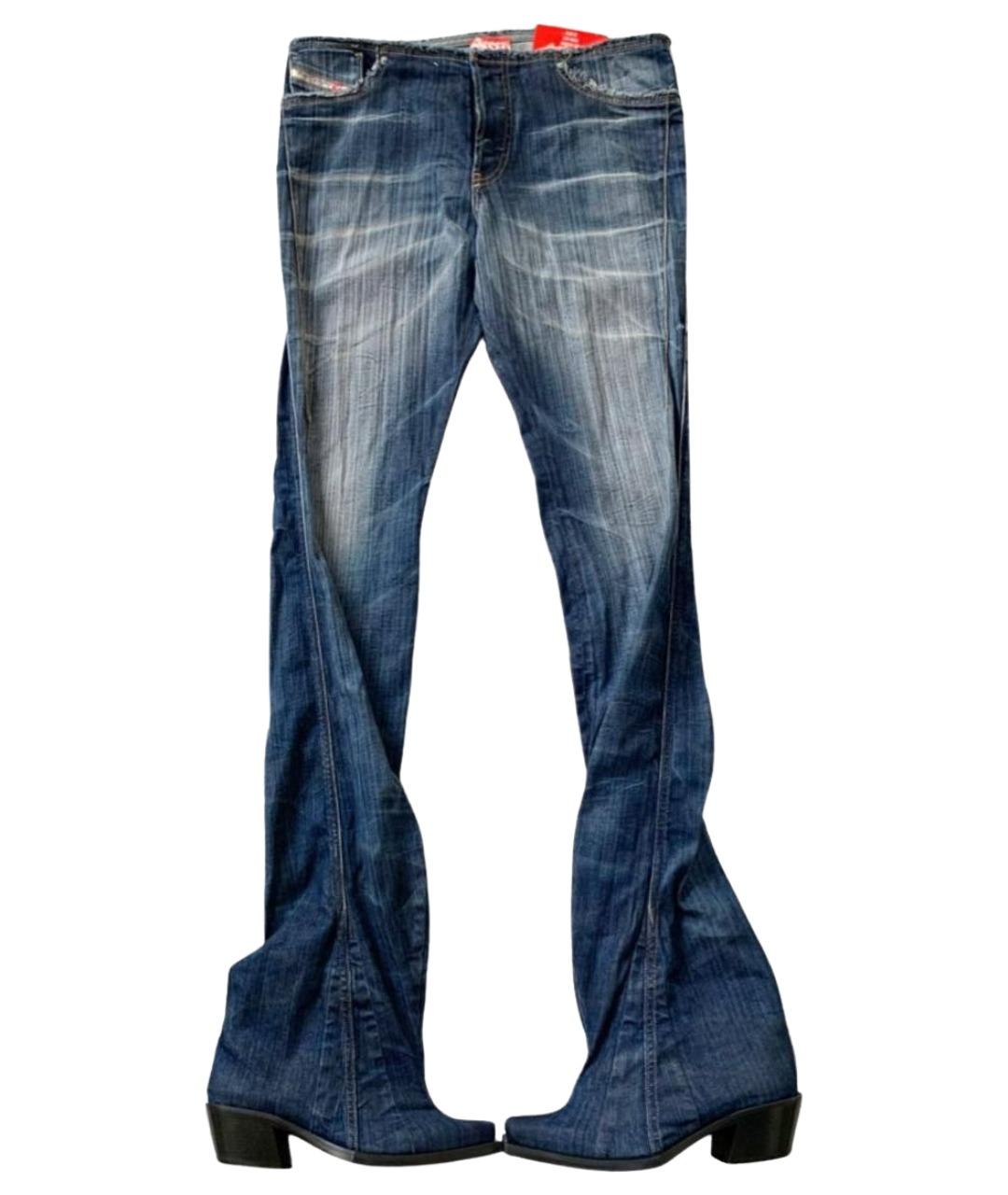 DIESEL Синие хлопко-эластановые прямые джинсы, фото 1