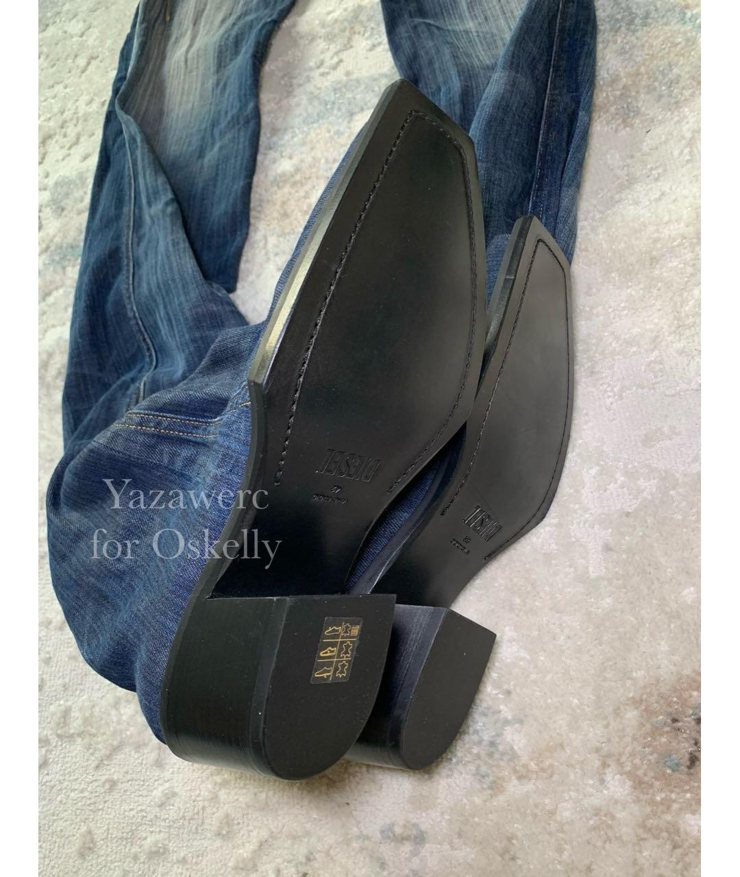 DIESEL Синие хлопко-эластановые прямые джинсы, фото 7