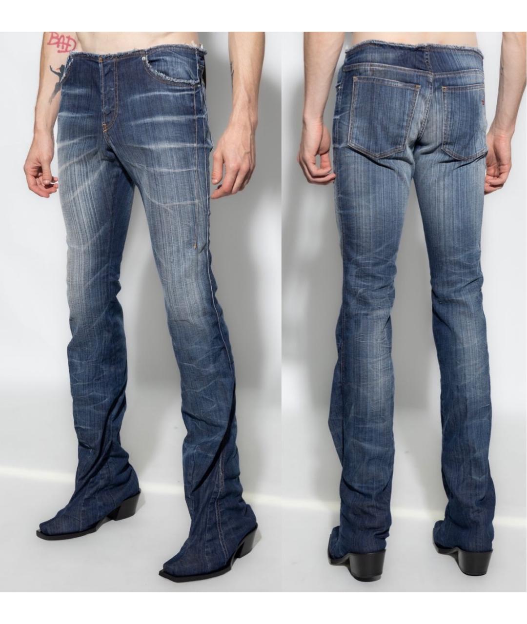 DIESEL Синие хлопко-эластановые прямые джинсы, фото 3